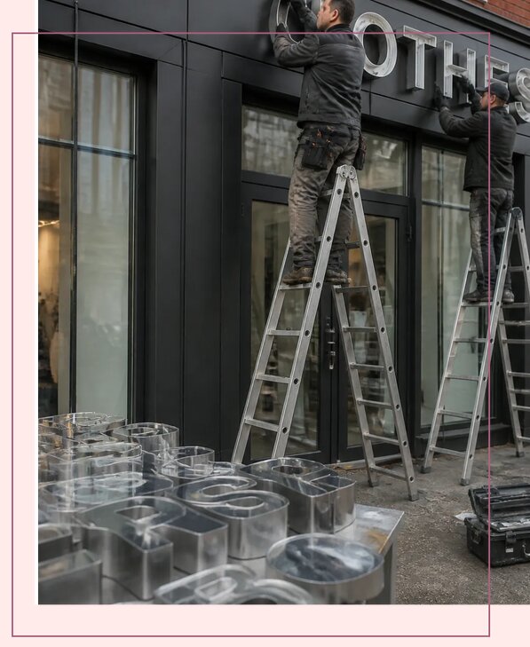 Изготовление и монтаж объемных букв для магазина в Александрове